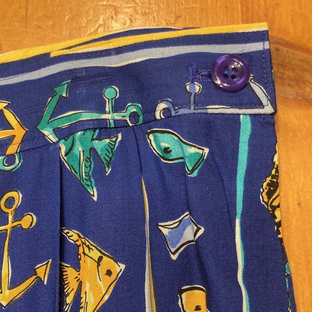 Pendleton Vintage Nautical Novelty Print Rayon Pleated Midi Skirt Grandmacore 16 - Picture 6 of 8